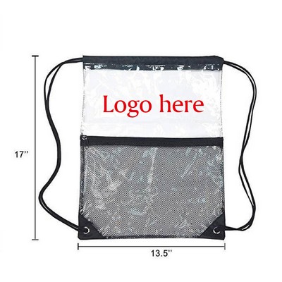 Clear PVC with Mesh Pouch Backpack