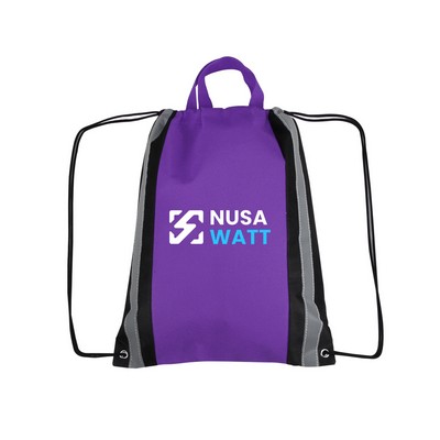 Eco-Friendly Reflective Non-Woven Drawstring Backpack