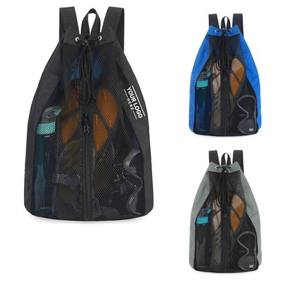 18.9" Drawstring Mesh Sports Backpack